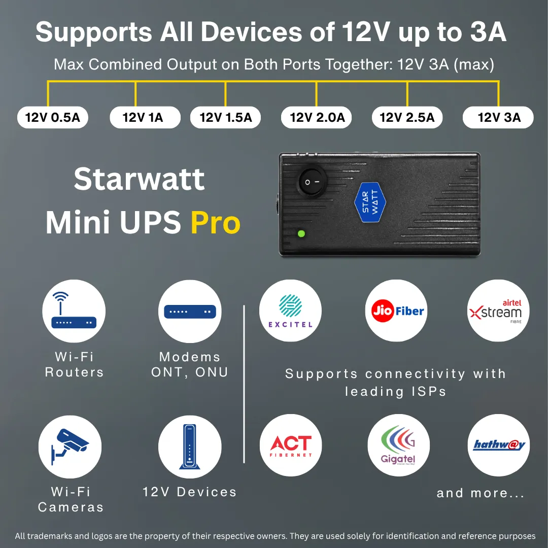 starwatt 12v 3A dual output UPS