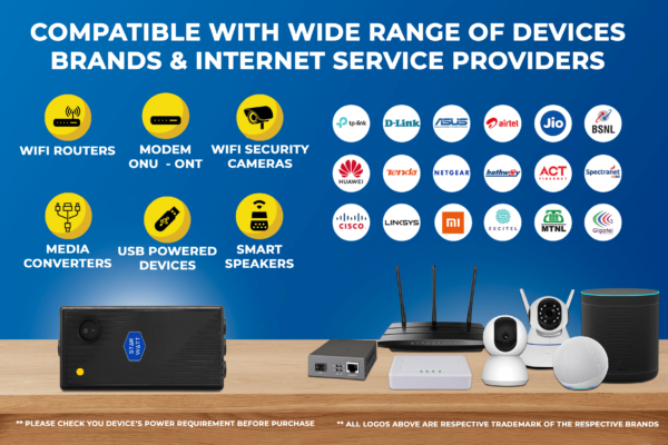 Starwatt 5V 4A Mini UPS for Mi WiFi Routers, WiFi Camera, Google Nest WiFi, Media Converter, Biometric, Arduino, Raspberry Pi 3,4 with Power Adaptor | Uninterrupted Power Backup | 6-11 Hours Backup* | Supports All 5V upto 4A & USB Powered Devices | Replaceable Battery - Image 7