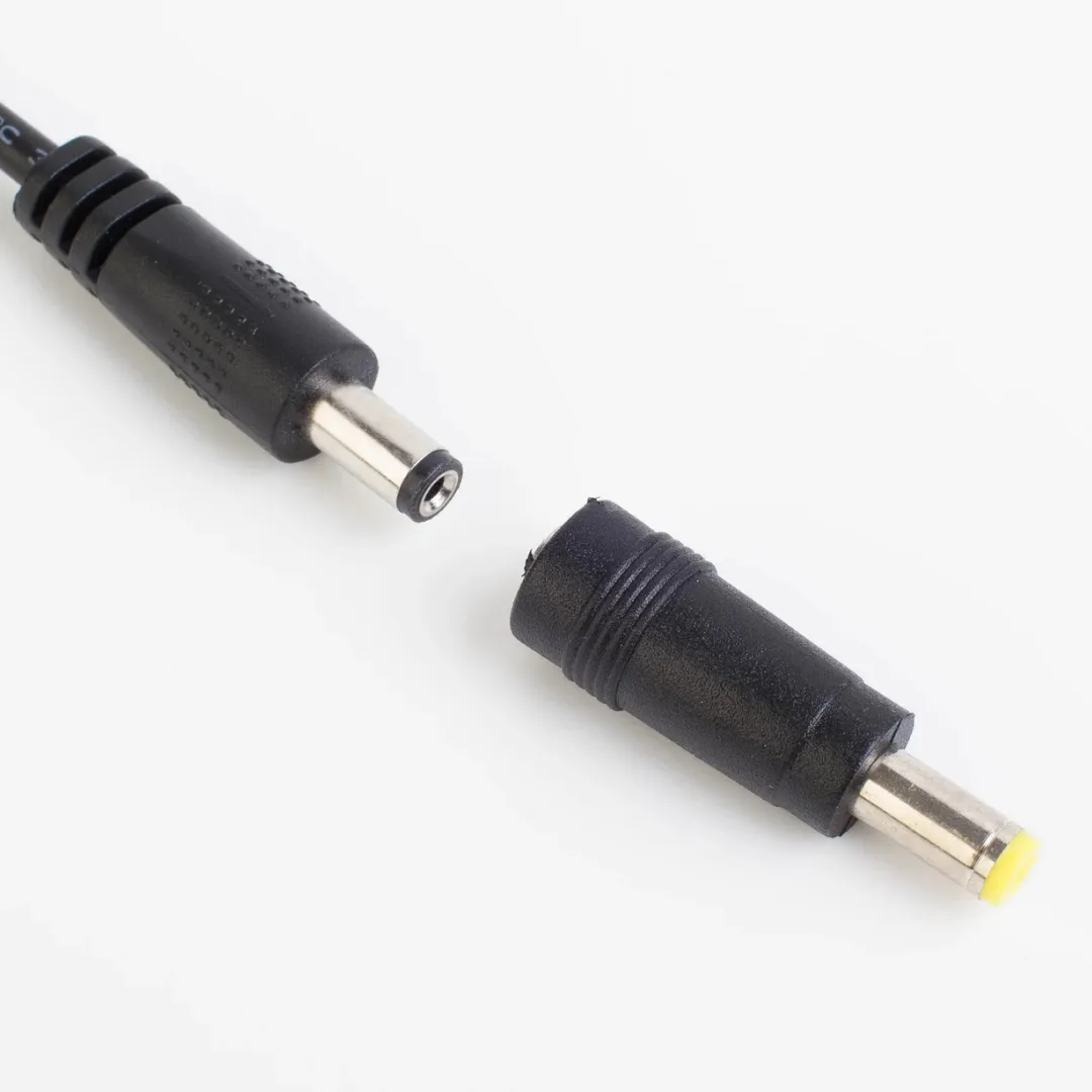 DC Power Socket Adapter to 5.5 x 2.1mm Female to Male 5.5 x 2.5mm Connector 5.5 x 2.1mm Female to Male 5.5 x 2.5mm Connector