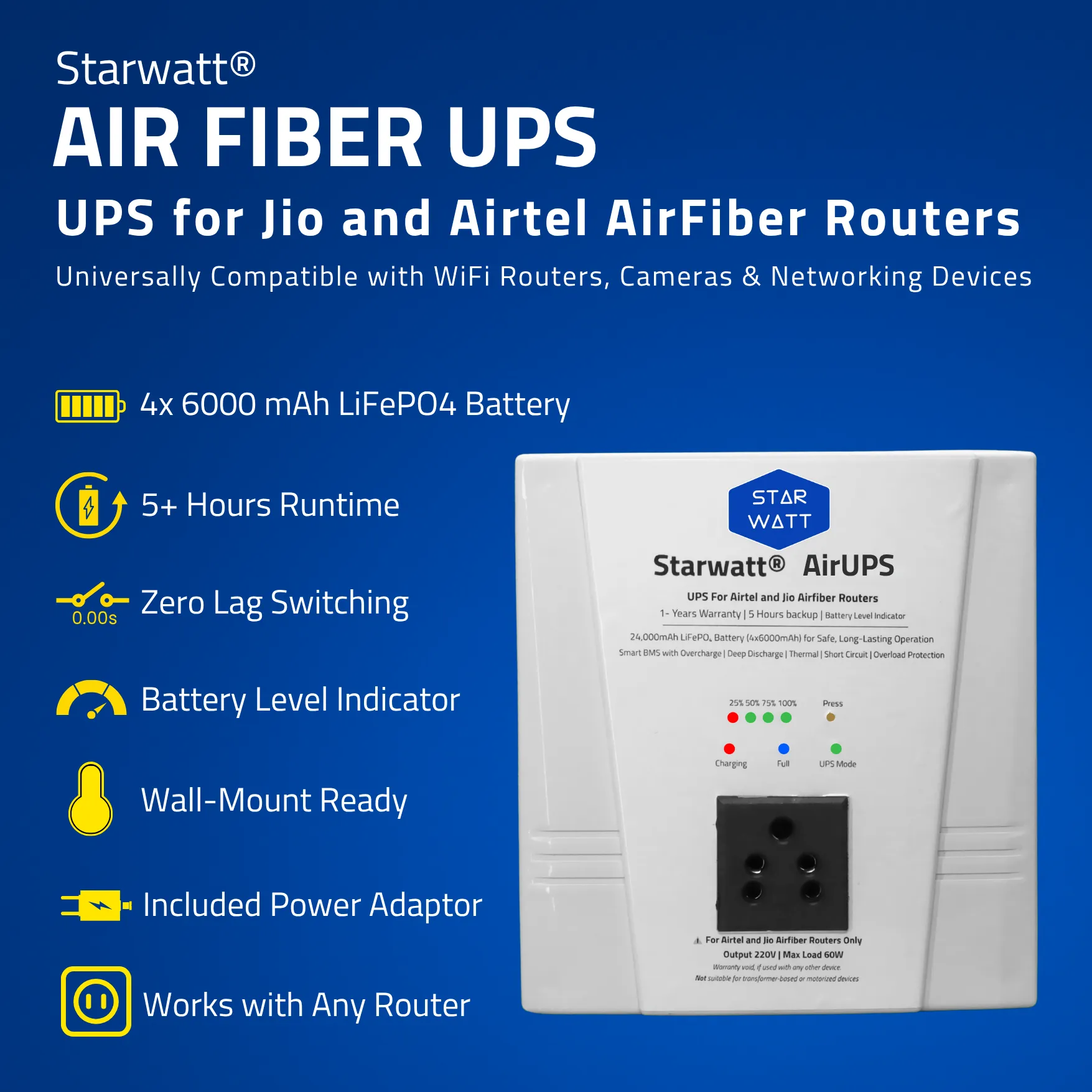 Air Fiber UPS, Jio AirFiber & Airtel Airfiber UPS, Mini UPS for Jio AirFiber and AirFiber Plus WiFi Routers, Starwatt Airfiber UPS, Jio AirFiber UPS, Airtel AirFiber UPS, Starwatt Air Fiber UPS-5H, Mini UPS for Airtel AirFiber, Jio AirFiber Plus UPS, Airtel Xstream AirFiber UPS, Starwatt Jio AirFiber UPS, Starwatt Airtel AirFiber UPS, UPS for Jio AirFiber Routers, UPS for Airtel AirFiber Routers, Air Fiber UPS for WiFi Routers, Starwatt Mini UPS for AirFiber, Jio AirFiber & Airtel AirFiber Power Backup, Mini UPS for Jio AirFiber Plus, Starwatt UPS for AirFiber Routers, Air Fiber UPS with 220V Output, Jio AirFiber Mini UPS, Airtel AirFiber Mini UPS, Starwatt Air Fiber UPS for Routers, UPS for Jio AirFiber and Airtel AirFiber, Mini UPS for WiFi Routers, Starwatt Jio AirFiber Power Backup, Starwatt Airtel AirFiber Power Backup, Air Fiber UPS for CCTV Cameras, Jio AirFiber & Airtel AirFiber Mini UPS, Starwatt UPS for Jio AirFiber Plus, Mini UPS for AirFiber and Smart Devices, Air Fiber UPS for Smart Home, Jio AirFiber UPS with 220V Output, Airtel AirFiber UPS with 220V Output, Starwatt Mini UPS for Routers, UPS for Jio AirFiber & Smart Speakers, Air Fiber UPS for TP-Link Routers, Air Fiber UPS for D-Link Routers, Air Fiber UPS for Netgear Routers, Starwatt Air Fiber UPS for CCTV, Jio AirFiber Mini UPS for Cameras, Airtel AirFiber Mini UPS for Cameras, Starwatt UPS for Hikvision Cameras, Starwatt UPS for CP Plus Cameras, Starwatt UPS for Dahua Cameras, Mini UPS for Jio AirFiber and Cameras, Air Fiber UPS for Set-Top Boxes, Jio AirFiber & Airtel AirFiber UPS-5H, Starwatt Air Fiber UPS for Smart Speakers, Mini UPS for Amazon Echo, Mini UPS for Google Nest Mini, Air Fiber UPS for Raspberry Pi, Starwatt UPS for IoT Devices, Jio AirFiber UPS for WiFi Cameras, Airtel AirFiber UPS for WiFi Cameras, Starwatt Air Fiber UPS for 4G Cameras, Mini UPS for Jio AirFiber and IoT, Air Fiber UPS for ONUs, Air Fiber UPS for ONTs, Starwatt Jio AirFiber & Airtel AirFiber UPS, Mini UPS for AirFiber and Set-Top Boxes, Jio AirFiber Power Backup UPS, Airtel AirFiber Power Backup UPS, Starwatt Mini UPS for Smart Home, Air Fiber UPS for 5G Routers, Jio AirFiber & Airtel AirFiber Router UPS, Starwatt Air Fiber UPS with ABS Enclosure, Mini UPS for Jio AirFiber and Smart Home, Air Fiber UPS for Indian Routers, Starwatt UPS for AirFiber and Cameras, Jio AirFiber Mini UPS with 220V Output, Airtel AirFiber Mini UPS with 220V Output, Starwatt Air Fiber UPS for 5G Routers, Mini UPS for AirFiber and WiFi Cameras, Jio AirFiber & Airtel AirFiber Backup UPS, Starwatt UPS for AirFiber and IoT Devices, Air Fiber UPS for Home Routers, Mini UPS for Jio AirFiber and ONUs, Mini UPS for Airtel AirFiber and ONTs, Starwatt Air Fiber UPS for WiFi Routers, Jio AirFiber UPS for Smart Devices, Airtel AirFiber UPS for Smart Devices, Starwatt Mini UPS for CCTV Cameras, Air Fiber UPS for Jio AirFiber Plus, Starwatt UPS for AirFiber and Smart Speakers, Mini UPS for Jio AirFiber and Raspberry Pi, Air Fiber UPS for Indian Homes, Jio AirFiber & Airtel AirFiber Power Solution, Starwatt Air Fiber UPS for 24/7 Operation, Mini UPS for AirFiber and 5G Routers, Jio AirFiber UPS with LiFePO4 Battery, Airtel AirFiber UPS with LiFePO4 Battery, Starwatt Air Fiber UPS for Home Security, Mini UPS for Jio AirFiber and Netgear Routers, Mini UPS for Airtel AirFiber and TP-Link Routers, Starwatt UPS for AirFiber and D-Link Routers, Air Fiber UPS for Made in India, Starwatt Air Fiber UPS for Atmanirbhar Bharat, Jio AirFiber & Airtel AirFiber Mini Power Backup